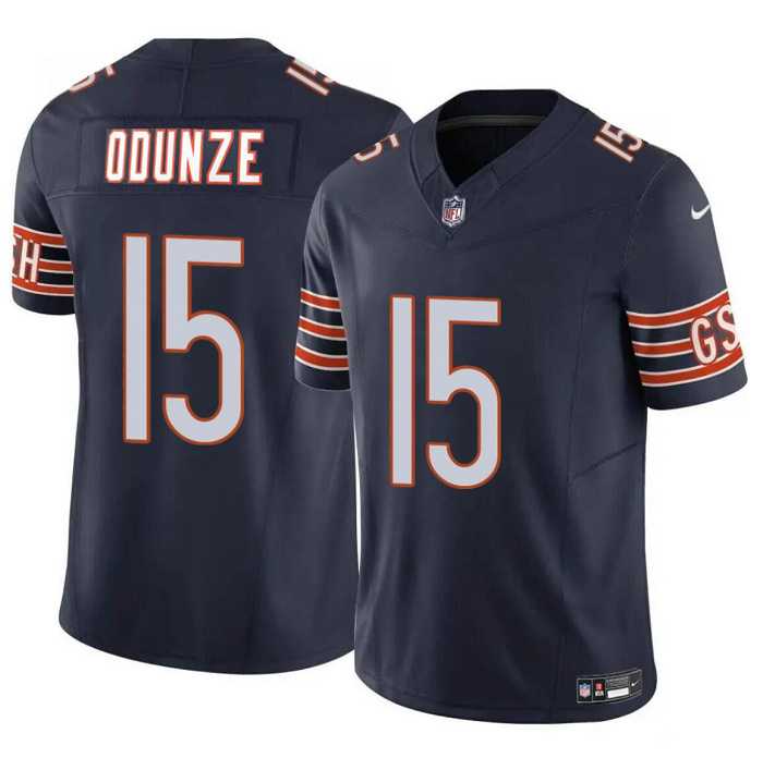 Men & Women & Youth Chicago Bears #15 Rome Odunze Navy 2024 Draft F.U.S.E. Vapor Football Stitched Jersey